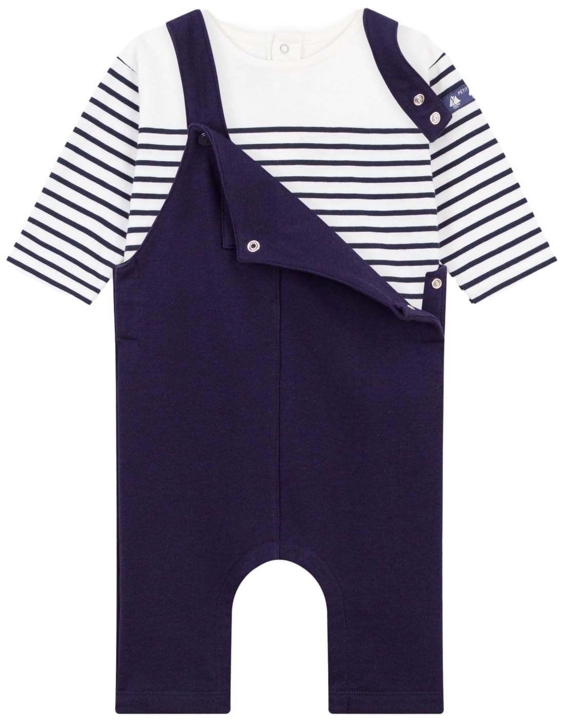 Petit Bateau Baby-Geschenkset aus Baumwolle: T-Shirt und Latzhose