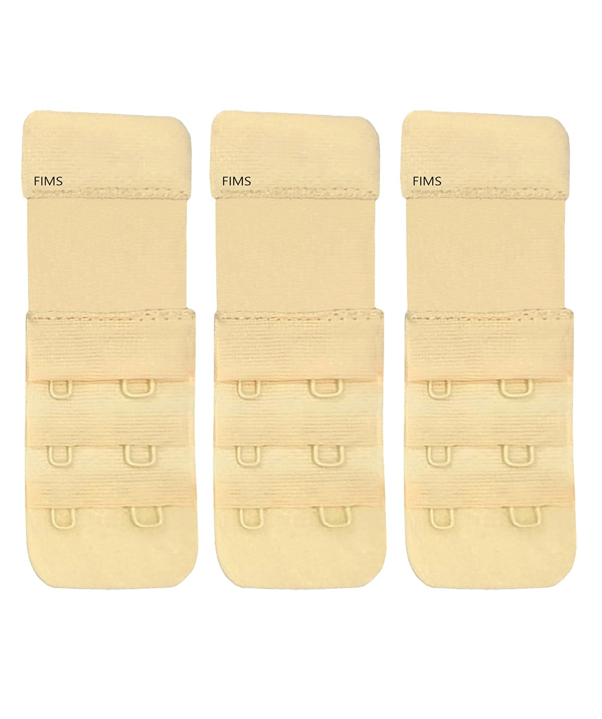 Bra Hook Extender-2 Hook - 3 Eye (with Extra Elastic) –Save Your Bra Increase Band Length-Bra Extender Combo-Pack of 3-Skin-image-3