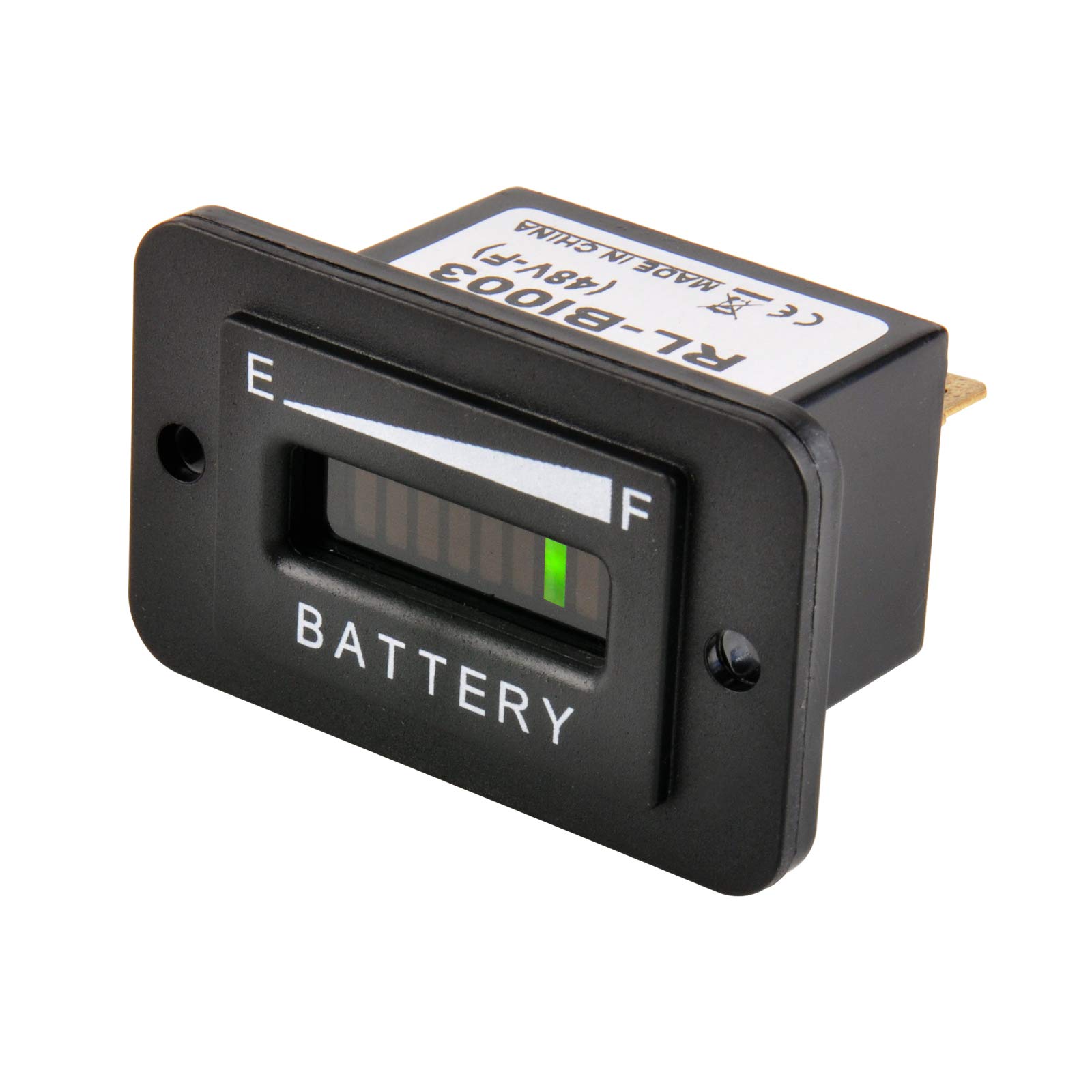 Jayron Large LED Display Lead Acid Battery Indicator Suit for DC Powered Equipment Such as Fork Lifts, Golf Cart, Floor Care Equipment (48V)