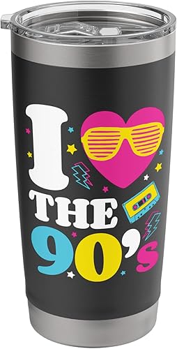 Vaso aislado de acero inoxidable de los años 90, 1990, 90, disfraz retro para fiesta de nostalgia
