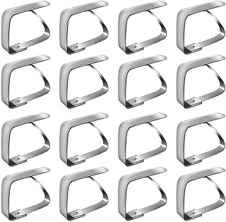 16CS Tablecloth Clips, Stainless Steel Table Cloth Clips Table Cloth Pegs Outdoor Table Cloth Holders Table Cover Clamps Adjustable Metal Table Clips Table Cloth Clamps for Garden Patio Picnic Wedding