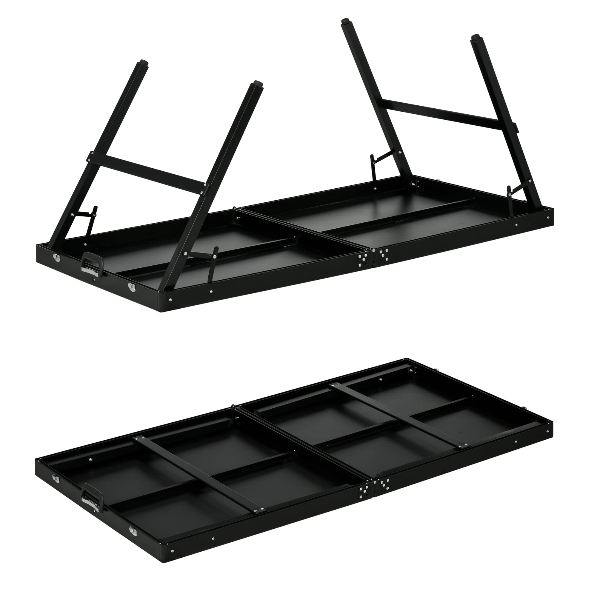 SPORTNOW Mini Table de ping Pong Pliable, Table de ping-Pong avec Filet, balles, poignée, pour extérieur et intérieur 152 x 76 x 72 cm, Noir