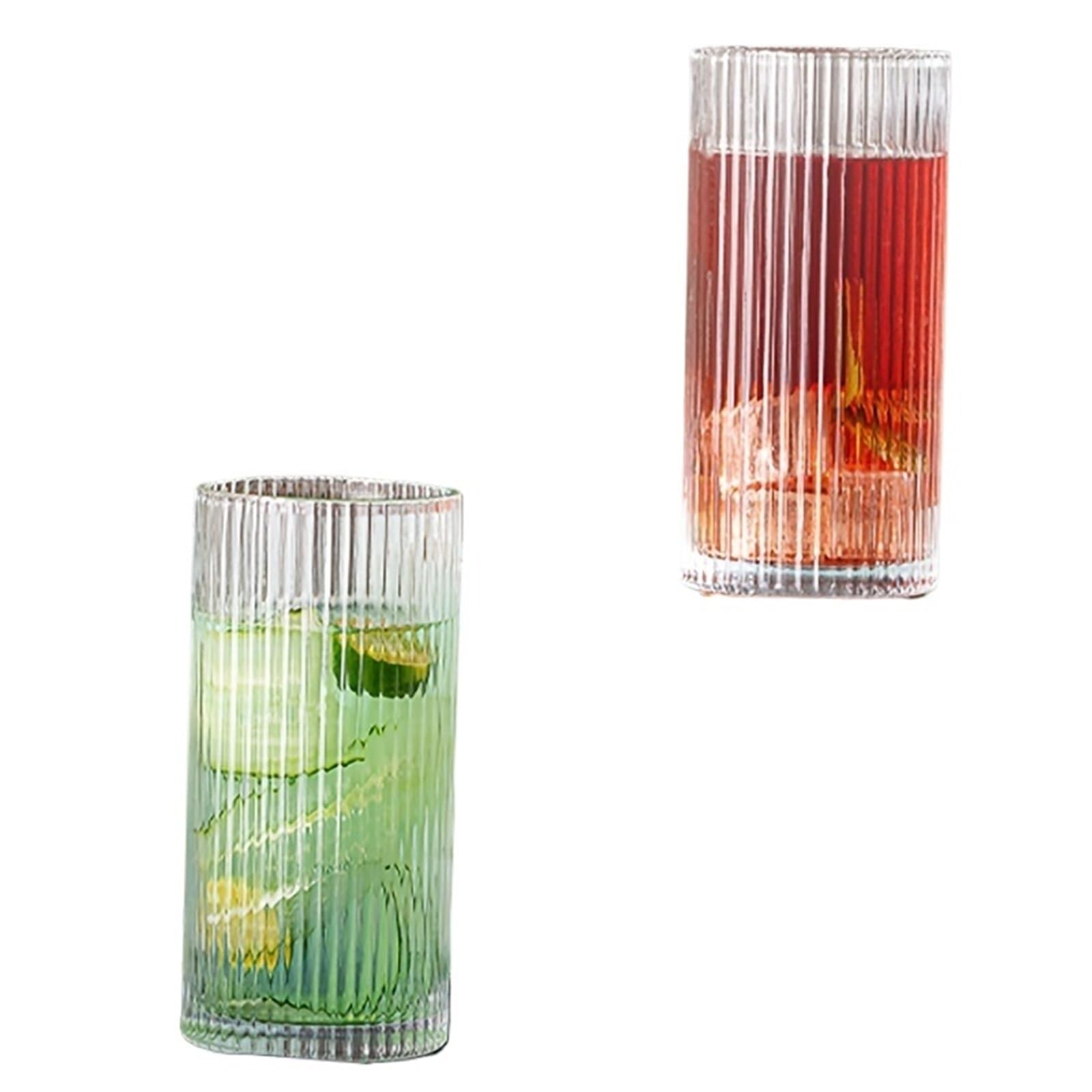 Drinking Glasses 6PCS Glass Cup 400ML Highball GlassesVintage Glassware(6PCS-B)