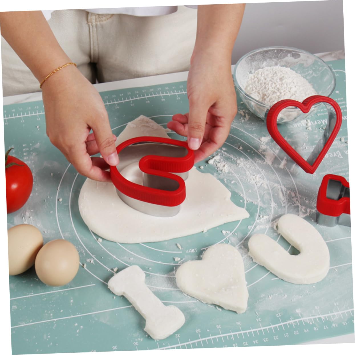 ABOOFAN 5 Juegos Molde Para Hornear Te Amo Molde Para Panqueques Para Cake Pops Cortador De Galletas Redondo Cortador De Galletas Rectangular Para Paletas 3 piezas * 5