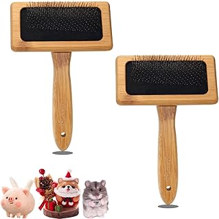 2 Pcs Wool Carders,Hand Carders for Wool,Craft Wool Needle Felting Tools with Solid Wood Handle,Slicker Brush for Dogs,Carding Brushes for Needle Felting Wool