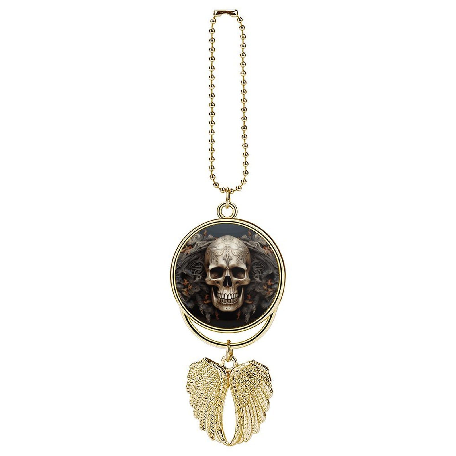 Skulls Car Pendant Hanging Swing Auto Rear View Mirror Hanging Car Rear View Mirror Charm Truck Hanger Ornament Charm for Car Rear View Mirrors Accessories