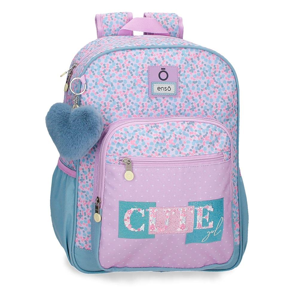 Enso Cute girl Mochila Escolar Morado 30x38x12 cms Poliéster 13,68L