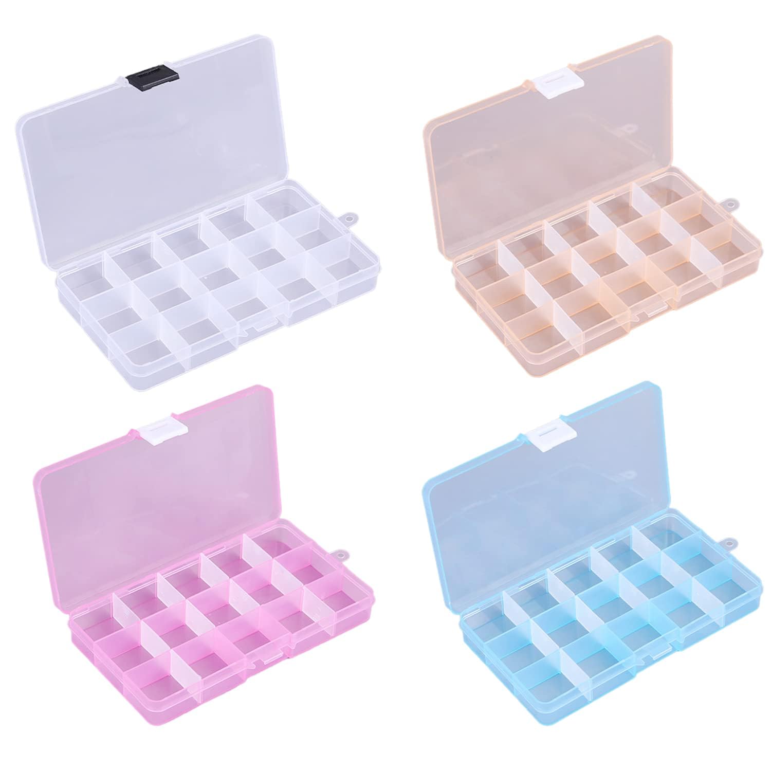 Jewelry Storage Box 15 Square Meters of PP Material Detachable Partition Storage Box, Jewelry Box Suitable 4PCS (multicolour, Combination 1)