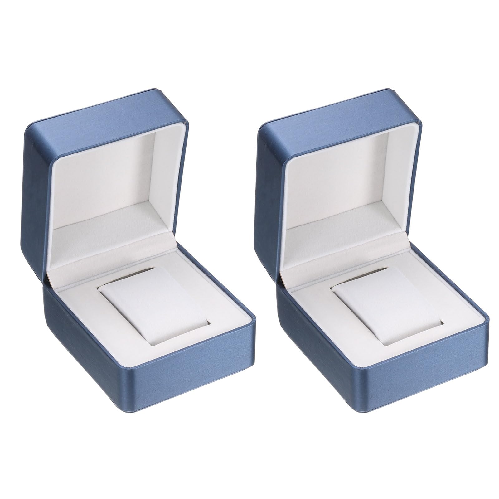 QUARKZMAN 2pz Custodia Orologio Singolo, Scatola Porta Orologio Viaggio in Pelle PU per Uomo Donna con Cuscino Rimovibile Porta Portatile per Maggior Parte Orologi, Blu