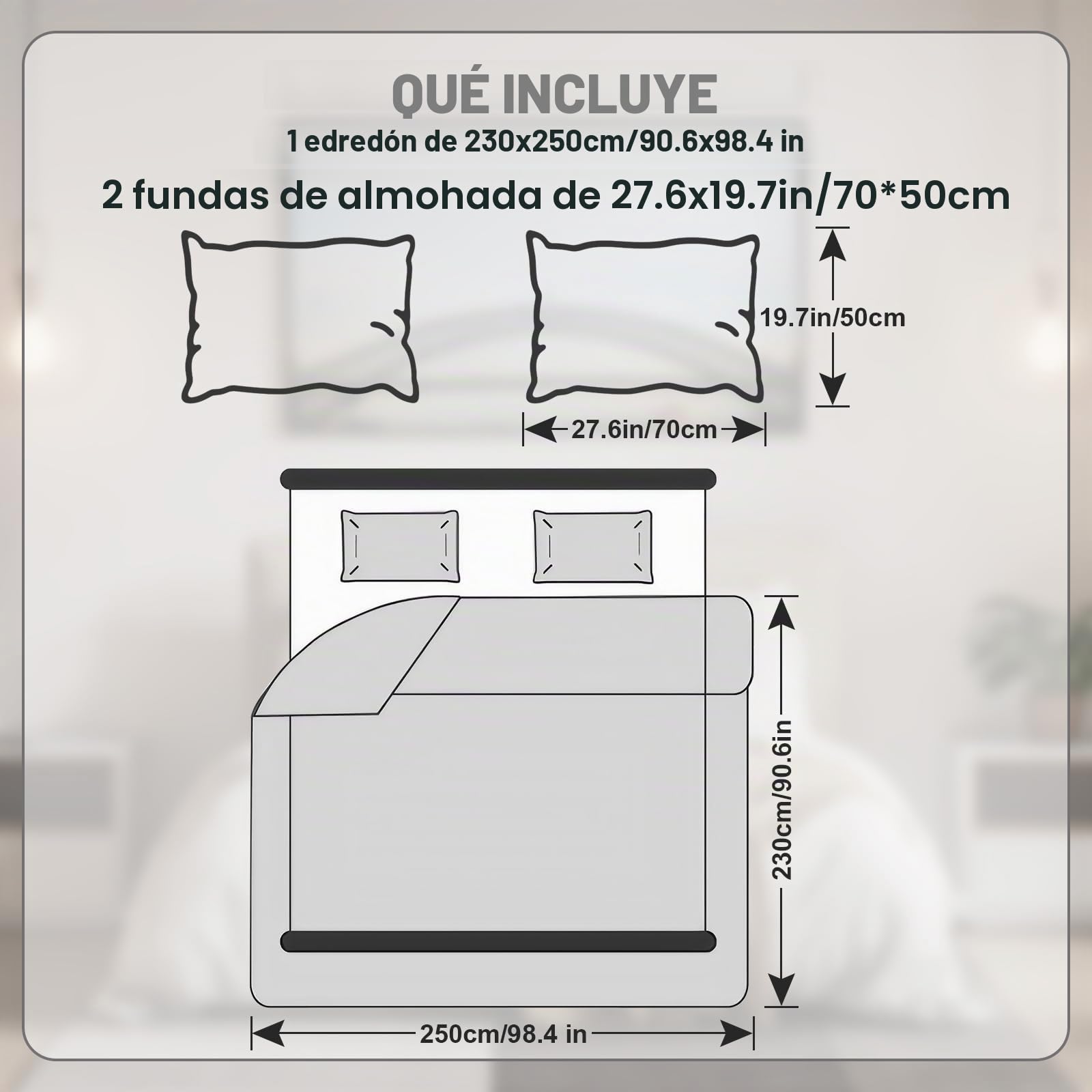 Extra Grande Edredón Cubrecama: Cubierta Versátil de Estilo Acolchado de Terciopelo de Leche 3 piezas 230 X 250 Cm con 2 Fundas de Almohada 50 X 70 Cm, para Dormitorio o Sala de Estar (Gris Claro)