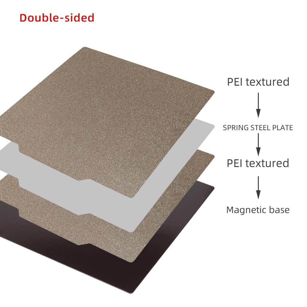 Lámina de Acero for resortes con Revestimiento de Polvo Pei Texturizado de Doble Cara, for Placas de construcción de jardín doméstico, Cama Caliente, Piezas de Impresora 3D(310X210mm)