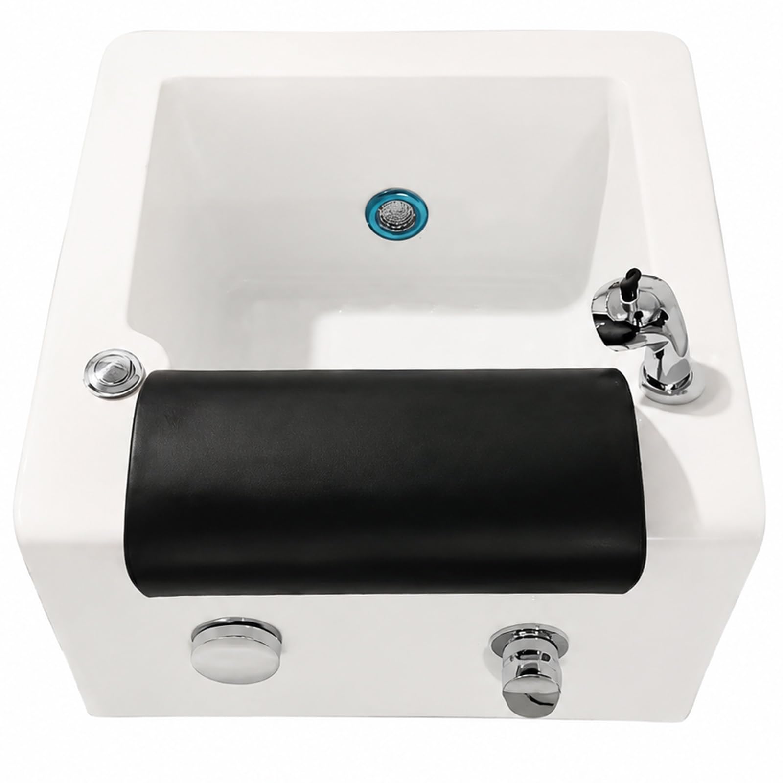Lavabo Pedicure Piedi, Massaggio Surf Con Luce LED A 7 Colori Incorporata | Design Con Ugello A Ricircolo, Materiale Acrilico Resistente, Adatto Saloni Bellezza(53x53x40cm/20.9x20.9x15.7in)