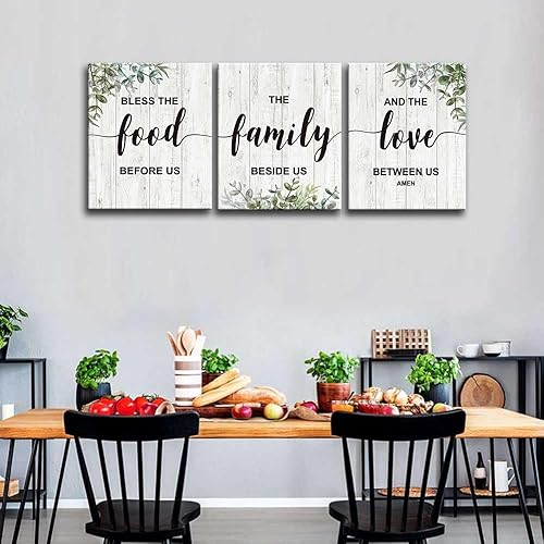 Miniatura 2 de Cartel de arte de pared de cocina con diseño rústico de granja citas inspiradoras de la Biblia póster de decoración de pared familiar hogar comedor