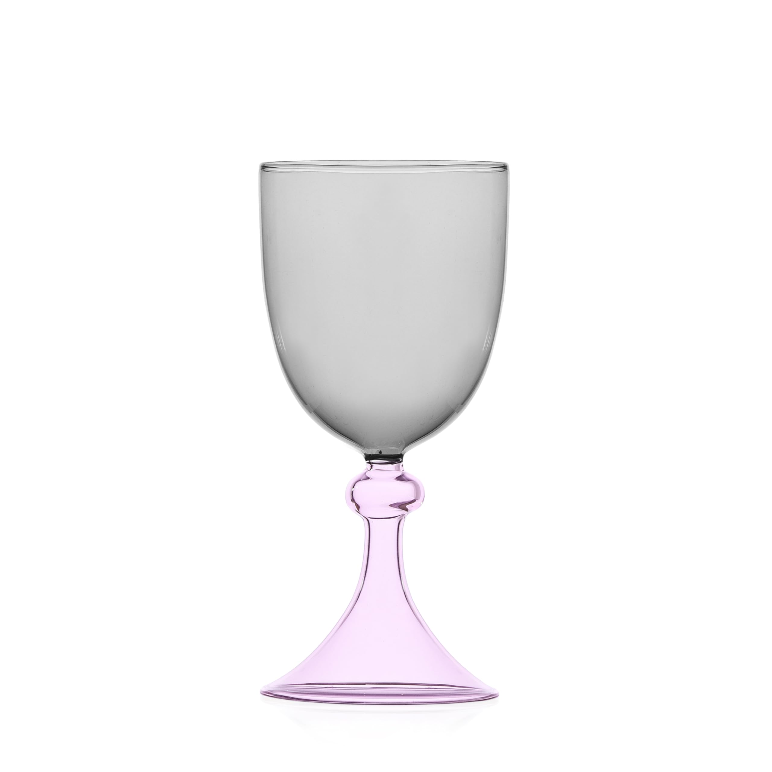 Ichendorf Milano Thames Collection Smoke and Rose Goblet, 30 cl, Borosilicate Glass, Handmade