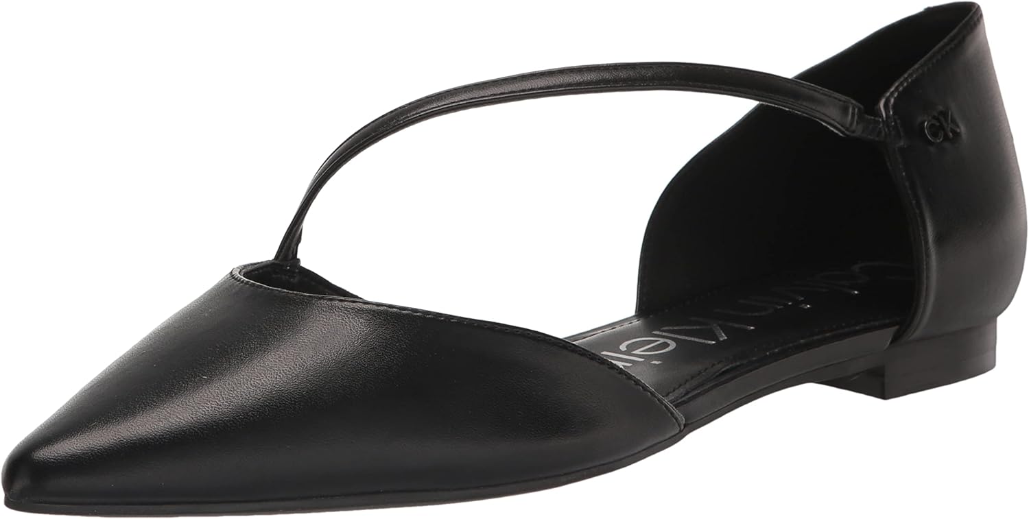 Calvin Klein Women's SANNIE Ballet Flat, Black 002, 7.5
