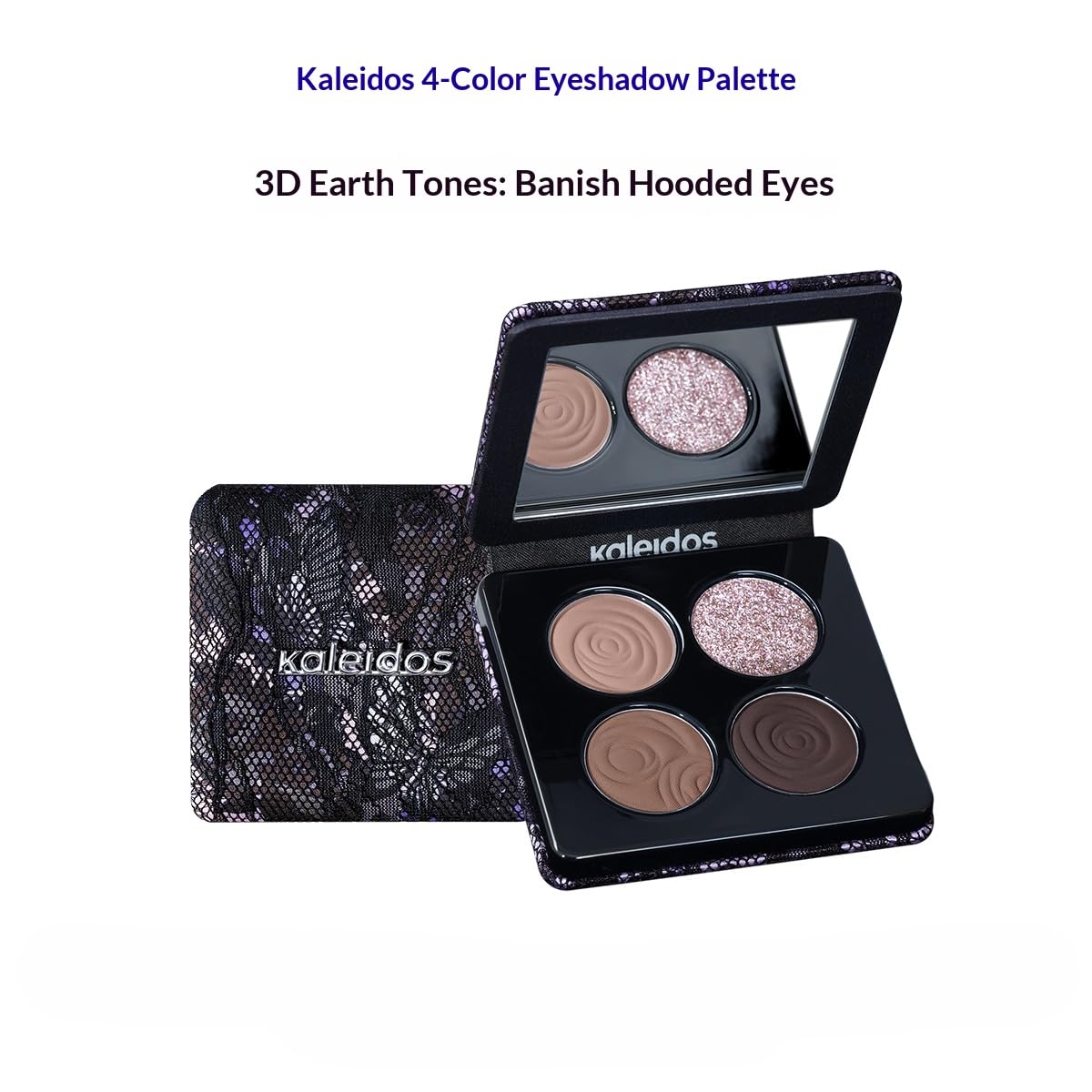 Kaleidos Glitter Eyeshadow Palette, 4 Color High Pigmented Shimmer Eye Shadow Makeup Set with Matte and Glitter Finish (001, 4.8g)