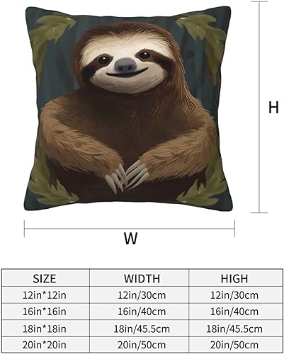Miniatura 4 de Fundas de almohada con estampado de perezoso, fundas de cojín suaves para sofá, fundas de cojín duraderas, fundas de almohada cuadradas para