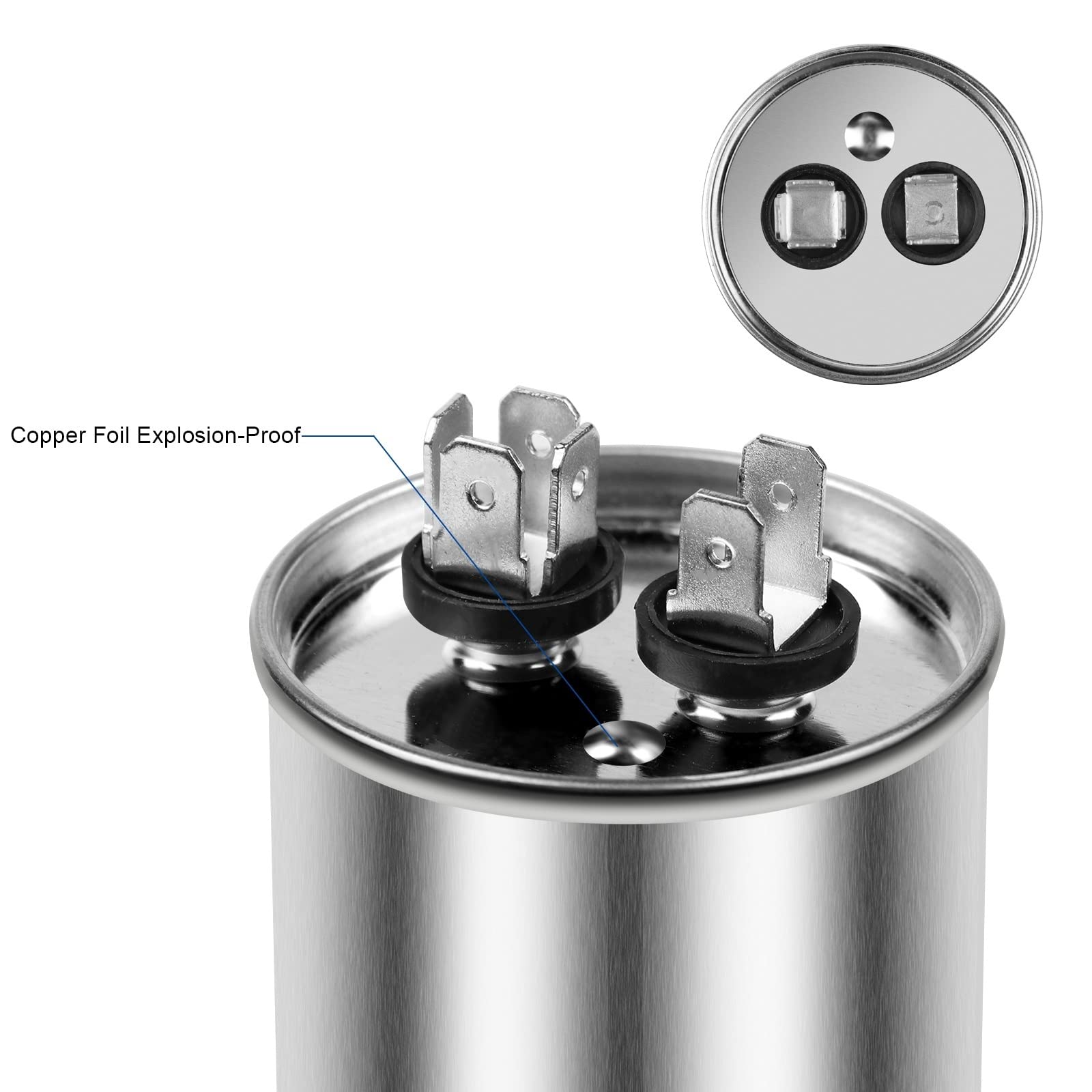2Pcs CBB65 Condensatore Motore Condizionatore D'aria Compressore Condensatore di Avviamento 450V AC 5UF 6UF 15uF 20uF 25uF 30uF 35uF 40uF 45uF 50uF (Size : 8UF)
