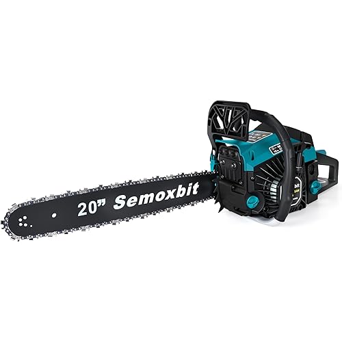 58CC Gas Chainsaw 20 Inch Chain Saw with 2-Cycle Engine,Petrol Handheld Quick Start Technology Gas Powered Chainsaw For Forest, Garden and Farm Tree & Wood Cutting Use