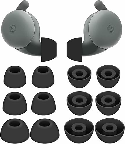 Miniatura 1 de 6 pares de almohadillas compatibles con Pixel Buds Serie A, auriculares de silicona de repuesto, accesorios de ala compatibles con Google Pixel Buds