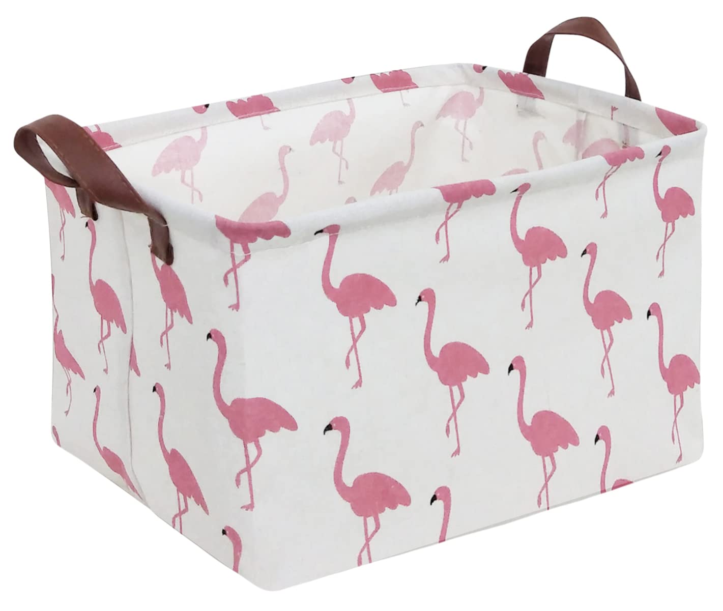 CLOCOR Rectangular Storage Bin,Waterproof Gift Baskets,Room Decor (Flamingo)