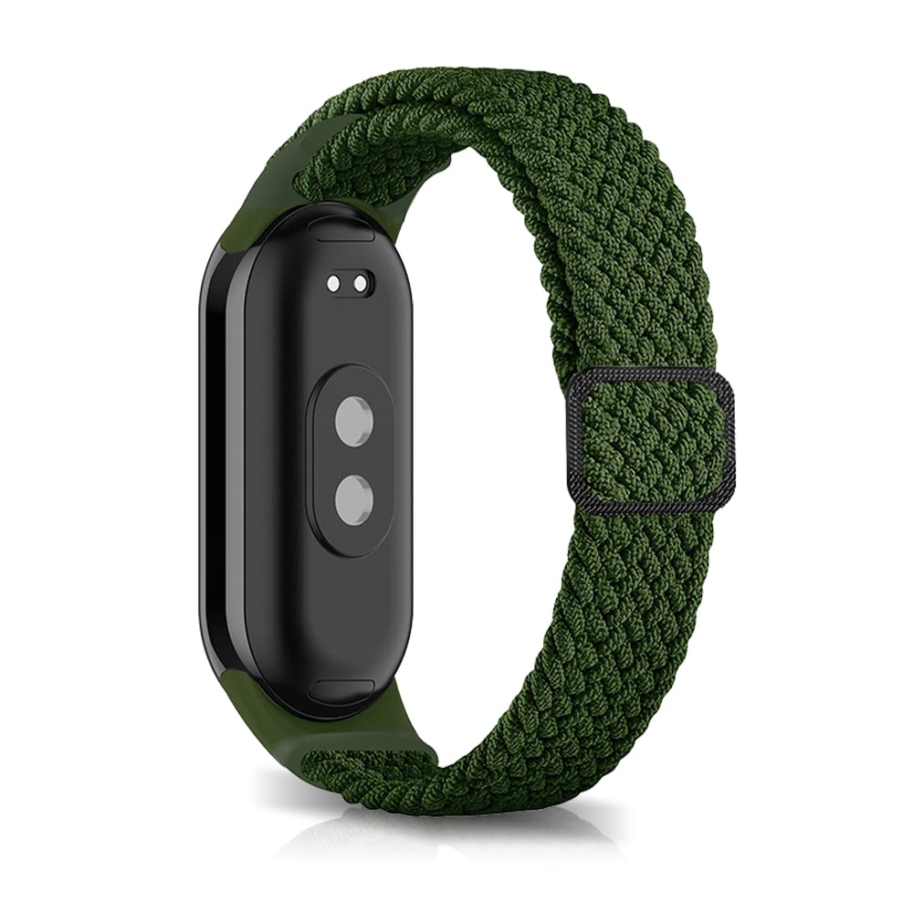Niboow Tressée Bracelet Pour Xiaomi Smart Band 10/9 / 8, Sport Nylon Boucle Réglable Bracelet Pour Xiaomi Mi Band 10/9 / 8 - Noir
