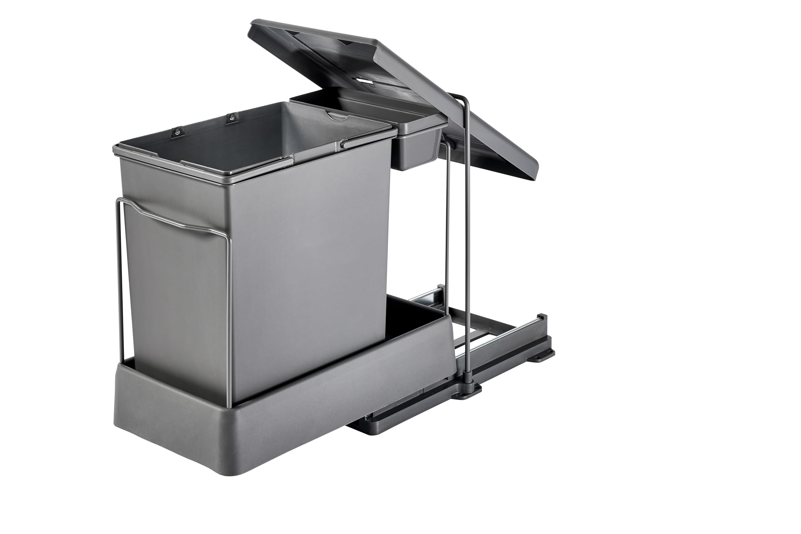 Aspira Home Müllomatic ECO 1 | Inteligentny kosz na śmieci do zabudowy do kuchni, wysuwany, kosz na śmieci do szafki dolnej z automatycznym wysuwaniem przy otwieraniu drzwi, 1 x pojemnik na odpady 20