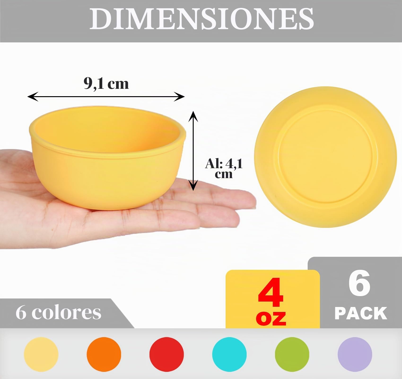 webake 6 cuencos pequeños con tapa de silicona, juego de cuencos de cereales con tapa, cuencos para salsas, aperitivos, postres, salsas y salsas