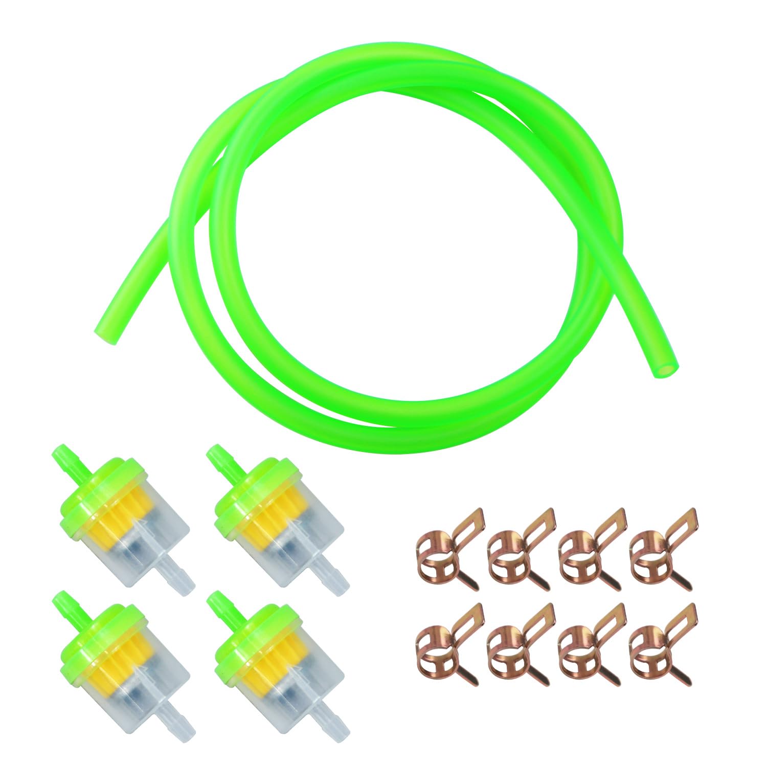 Dirt Bike Gas Fuel Line Hose Fuel Filter for 50cc 110cc 125cc TaoTao Coolster Apollo GY6 Motorcycle Pit Bike Motocross Pocket Bike Chinese Atv Four Wheeler Moped Scooter Quad Go Kart Parts Green