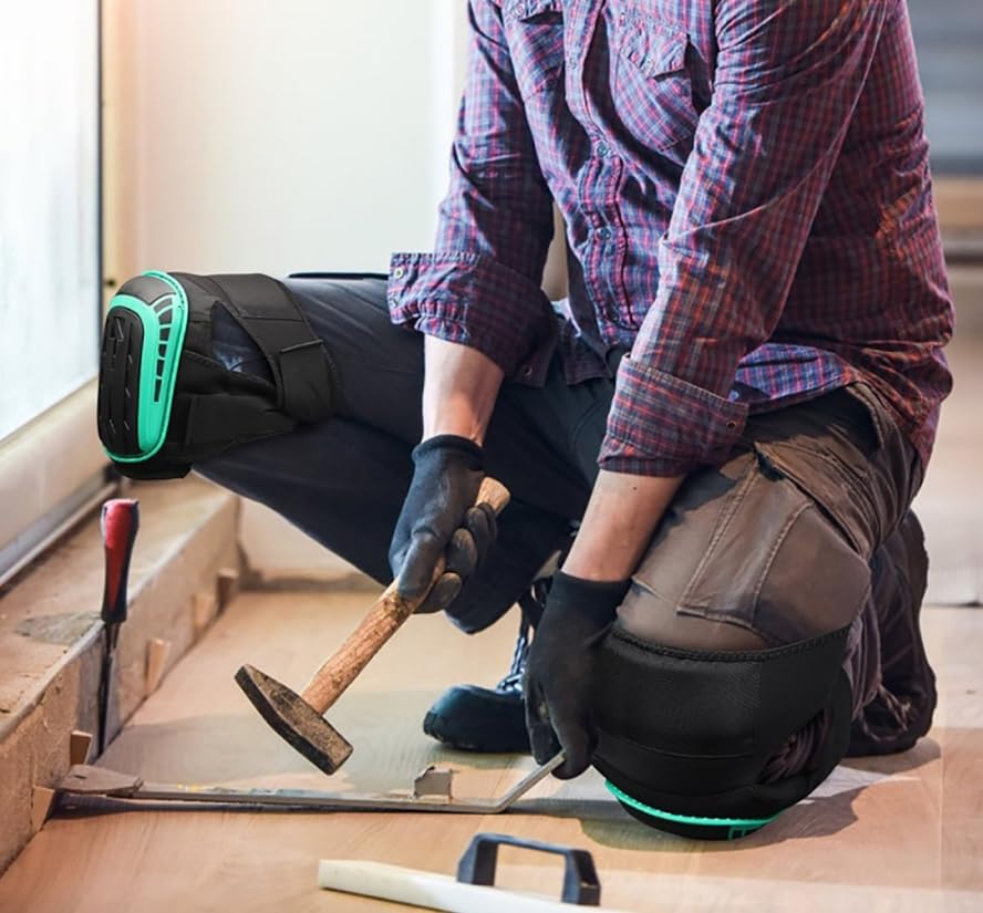 Luminexia Genouillères Professionnelles,Genouillères en Gel pour la Construction,Le Jardinage,Le Nettoyage,Les sols et Le Garage,avec Technologie antidérapante de Soutien de la Cuisse