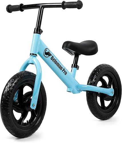 Beloman Bicicleta de equilibrio para niños de 2 años, bicicleta para niños y niñas de 2 a 5 años, aprendizaje temprano, interactiva, sin pedales,