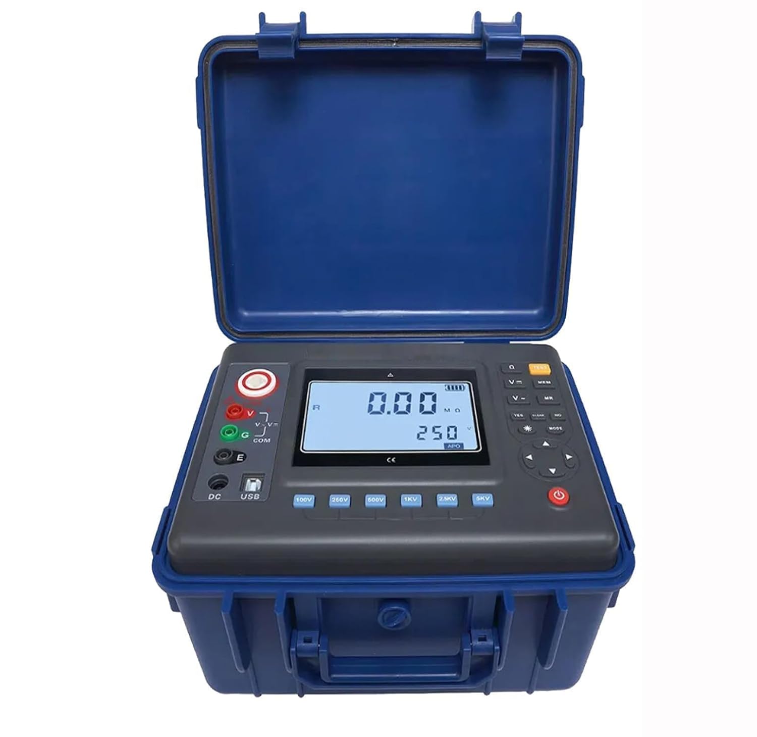 10kV HV Insulation Tester High Voltage Insulation Testers with Resistance Range 0.01MΩ～2000GΩ Resolution 0.01MΩ Insulation Resistance Test, Voltage Test Function 500 Groups Data Storage