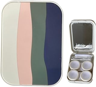Contact Lens Case - Soak Storage Container - Portable Contact Box with Mirror Tweezers Solution Bottle, Contact Lens Holder Kit for Daily and Outdoor Use Weeyutix