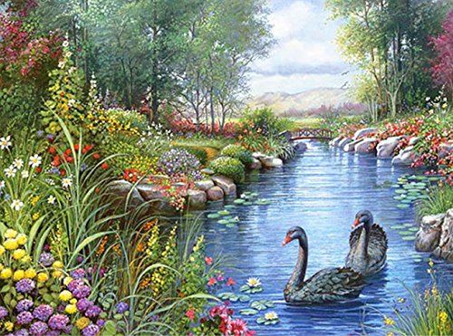 5d diy Diamond pintura Kits de punto de cruz hecho a mano Full taladro resina diamante bordado mosaico con Making Tools Set Regalo perfecto para decoración para el hogar, Landscape, 40x50cm Cover