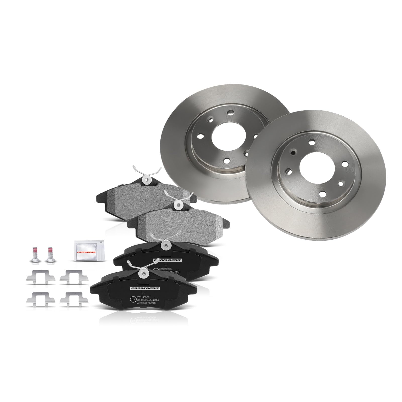 Frankberg 2x Bremsscheiben + 4x Bremsbeläge Vorne 1608691680, 4246R4 | Kompatibel mit C2 Enterprise JG, C3 I FC FN, C2 JM