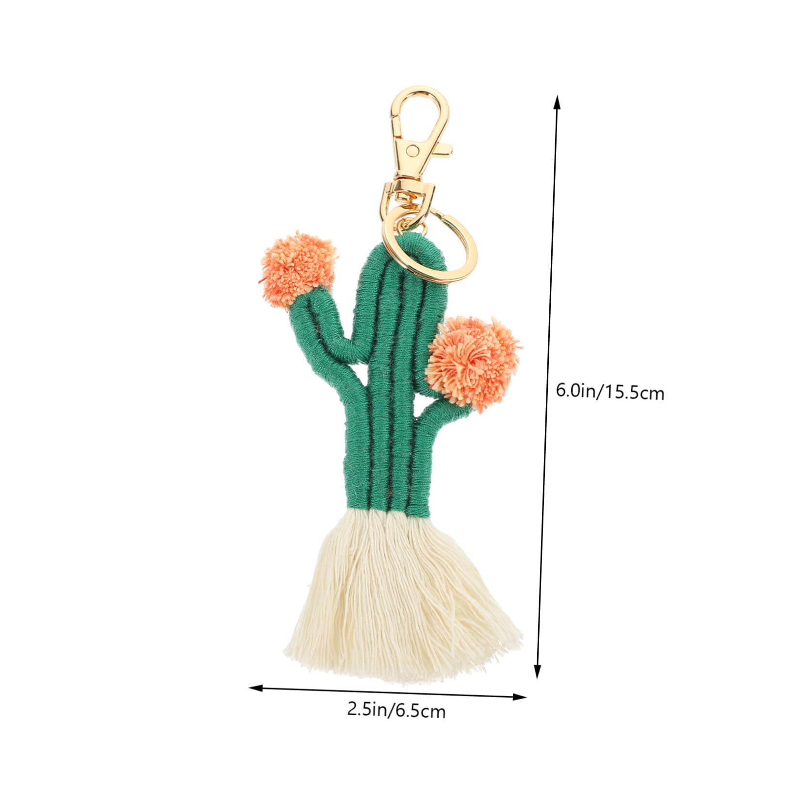 TOYANDONA 5piezas Llavero De Cactus Mano Borlas Adorno Colgante Bohemio Para Claves y Bolsos Accesorio Creativo De Decoración Para Mujeres