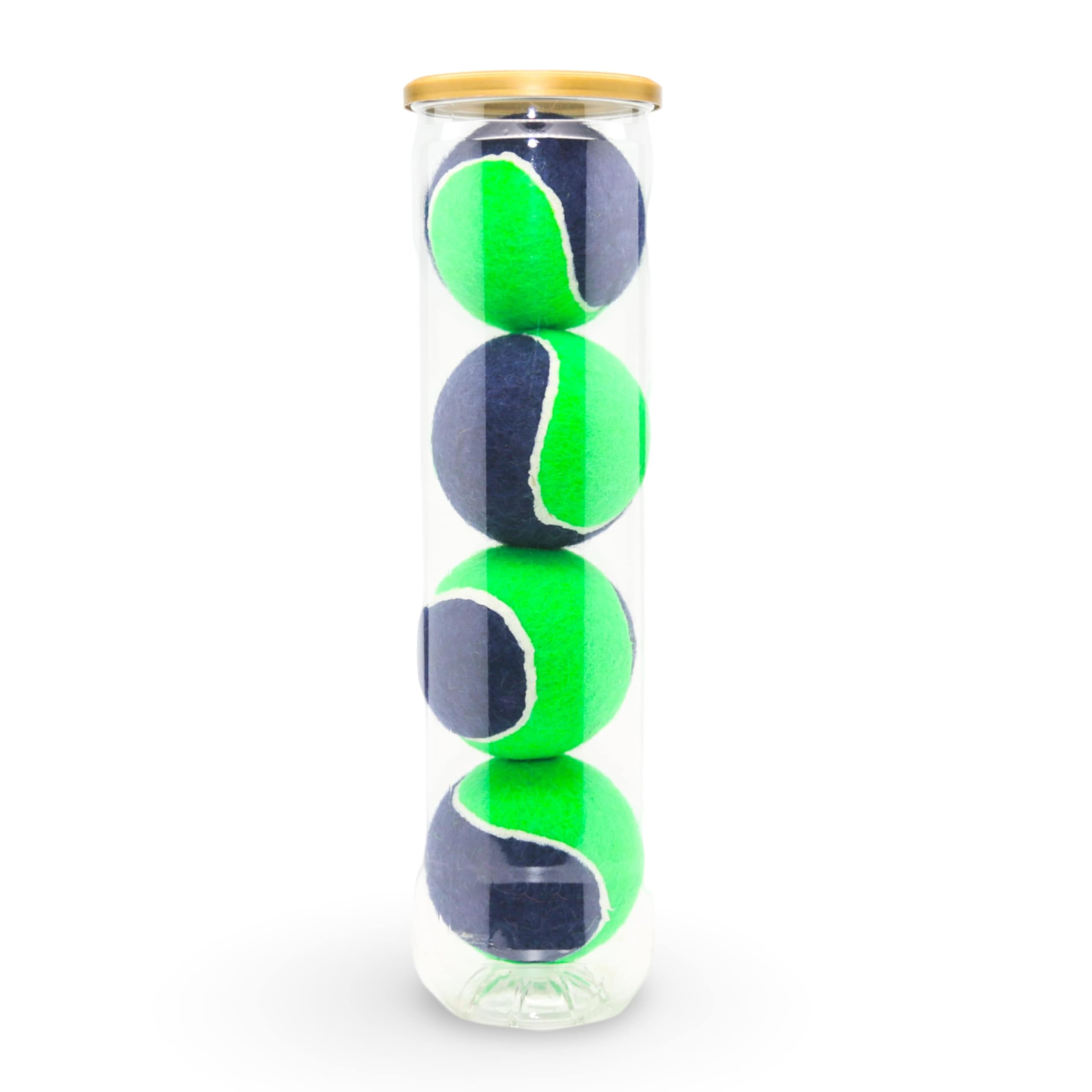 Price's Tube of 4 Green and Blue Two-Tone Tennis Balls (1 x 4 Balls) | Colourful Design | Type 2 Pressureless | Made in the UK! |