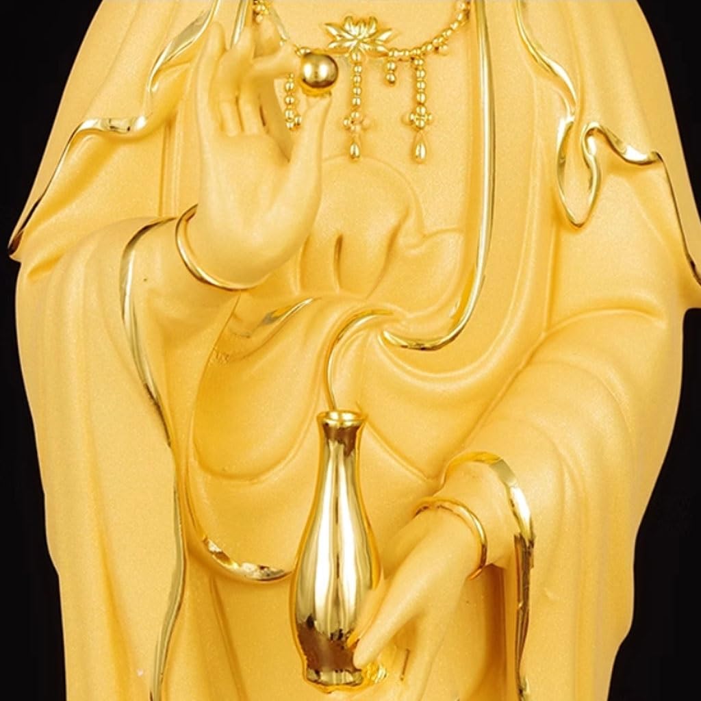 Posąg Buddy do wewnątrz gospodarstwa domowego zakotwiczony złoty Budda Rzemiosło dekoracyjne biuro przedpokój wejście Zen Guanyin Bodhisattwa Statua Buddy Ozdoby Medytująca Statua Buddy Figurka Rzeźba