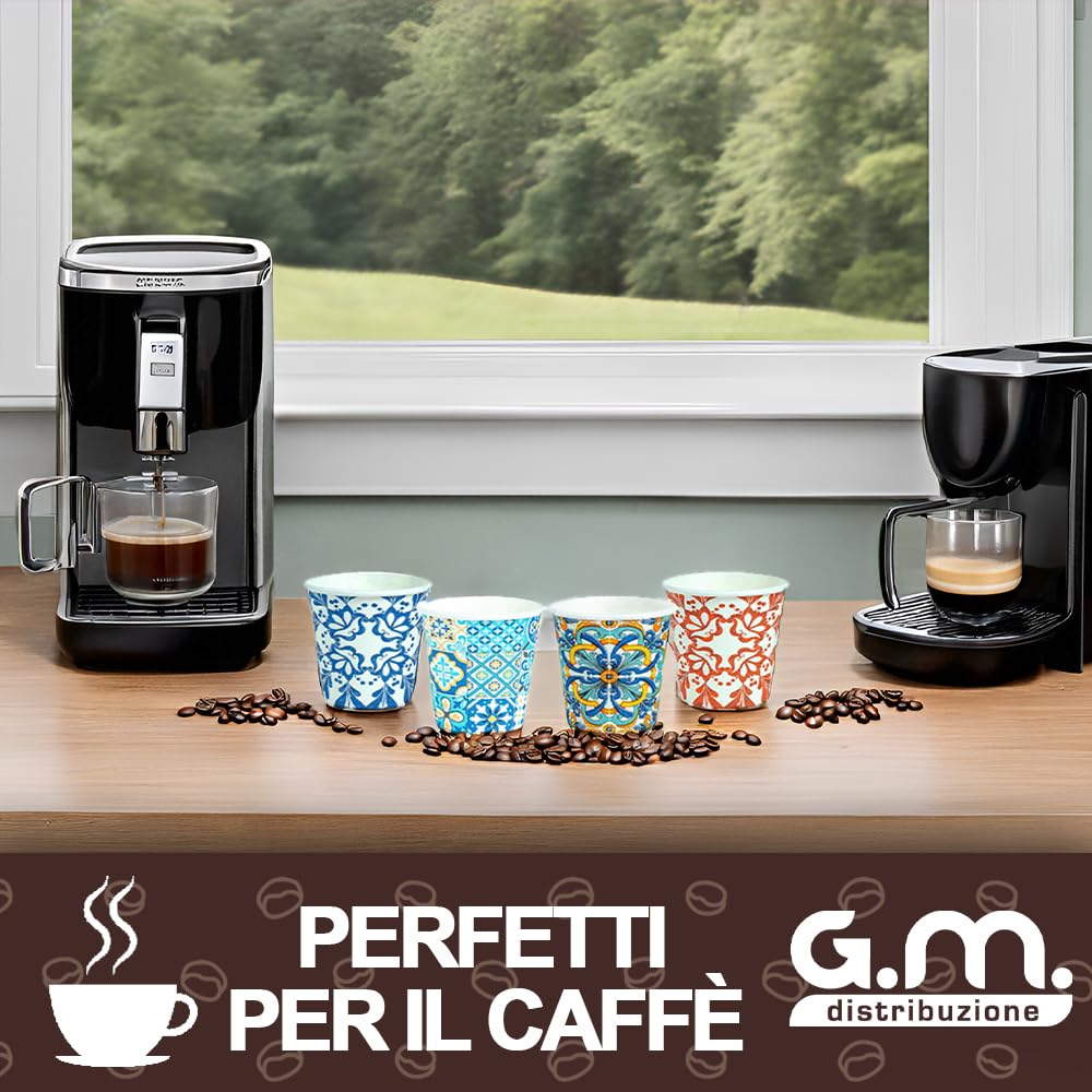 1000 Bicchieri Carta Caff&egrave; 75ml - Colorati, Biodegradabili, Per Bevande Calde, Casa E Ufficio