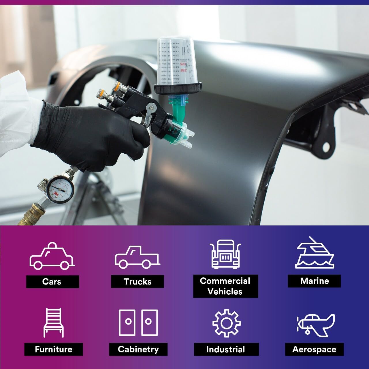 3M PPS (Original Series) Paint Spray Gun Cup Lids and Liners Kit, 16314, Mini, 6 oz, 125-micron Filter, Use w/ Paint Gun for Cars, Furniture, Home, 50 Disposable Lids, 20 Sealing Plugs, Factory