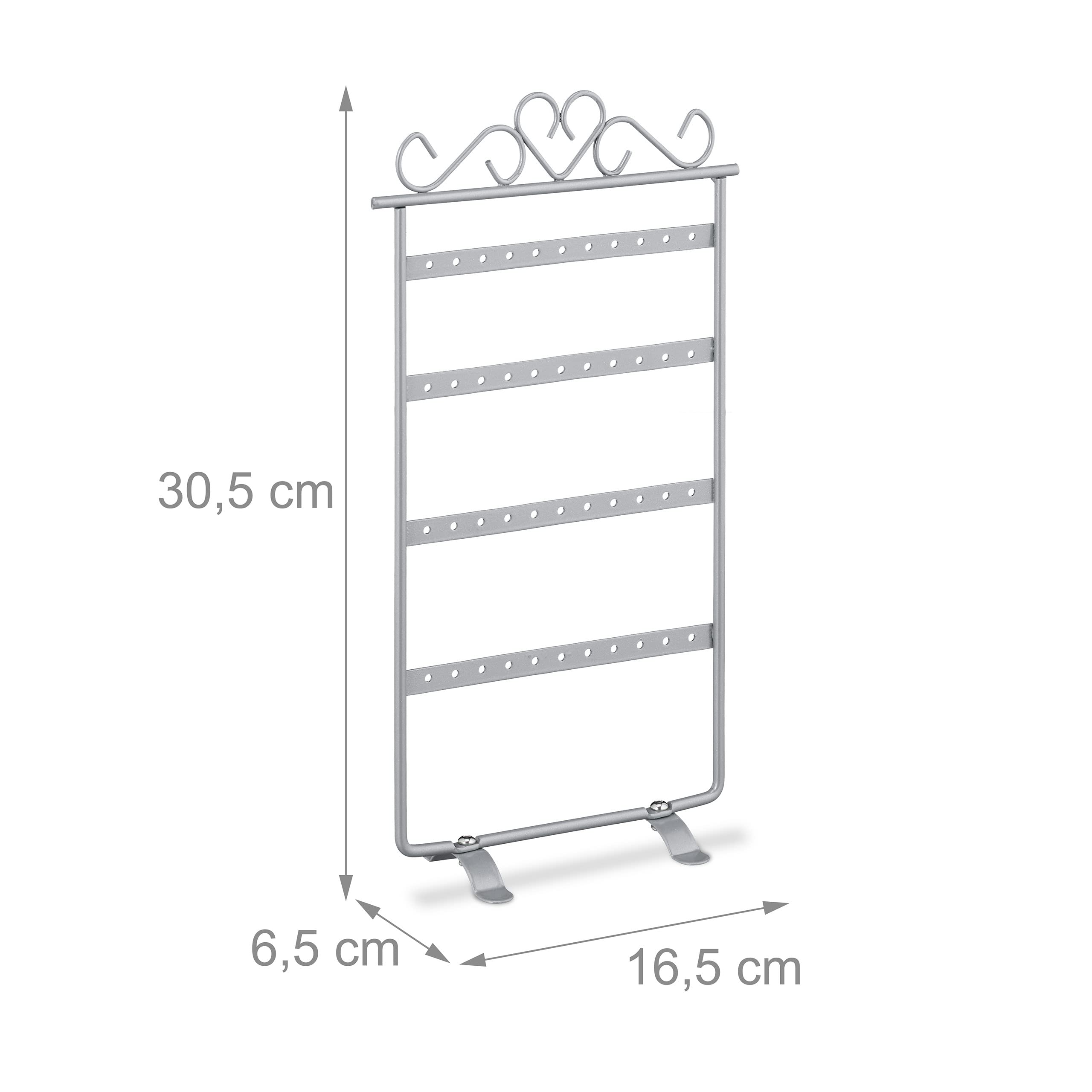 Espositore Portaorecchini Relaxdays - 44 Fori, Design Vintage Bronzo, 30.5x16.5x6.5cm, Per Tavolo