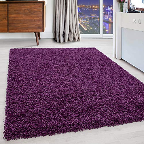 Carpettex Hochflor Teppich Wohnzimmer Shaggy Flokati Teppich Modern Einfarbig Kleiner 65 x 130 cm...