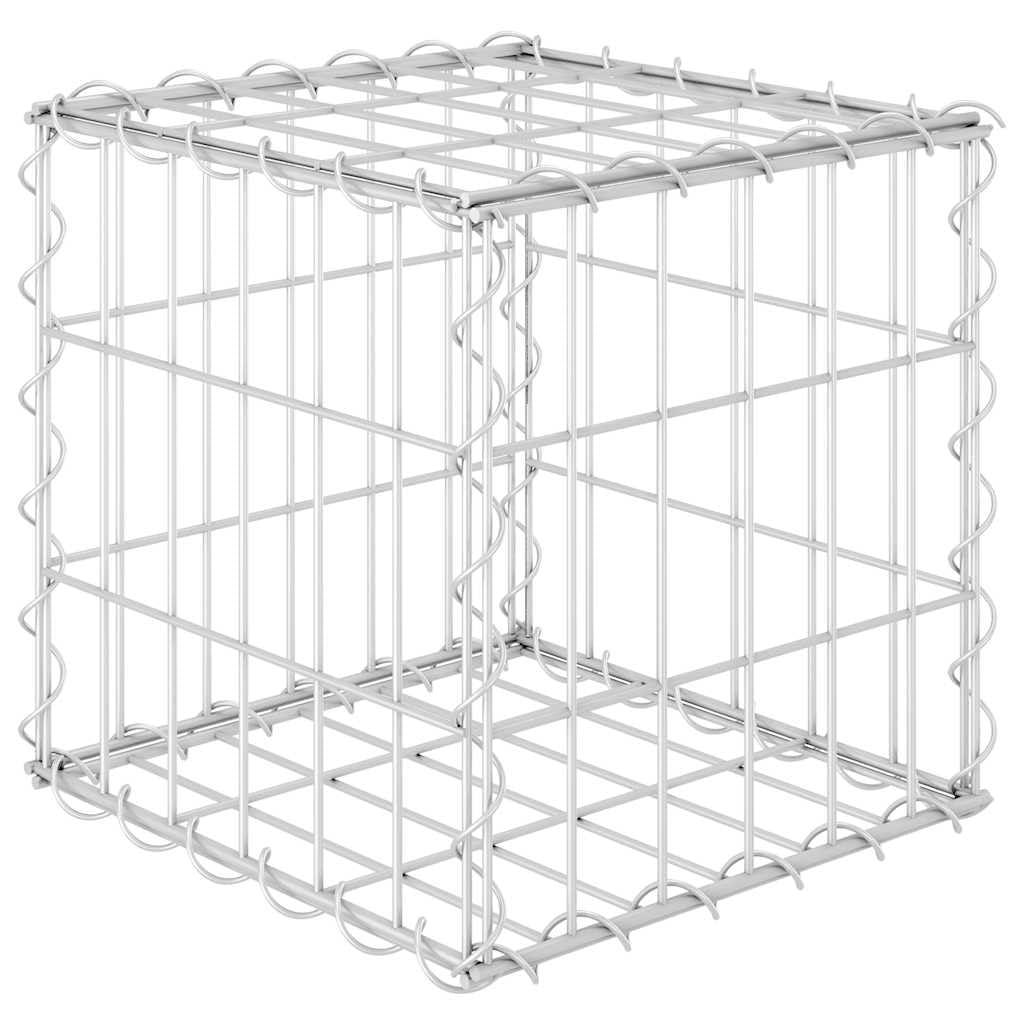 Panier à pierres carré pour fleurs et plantes en fil d'acier résistant pour extérieur