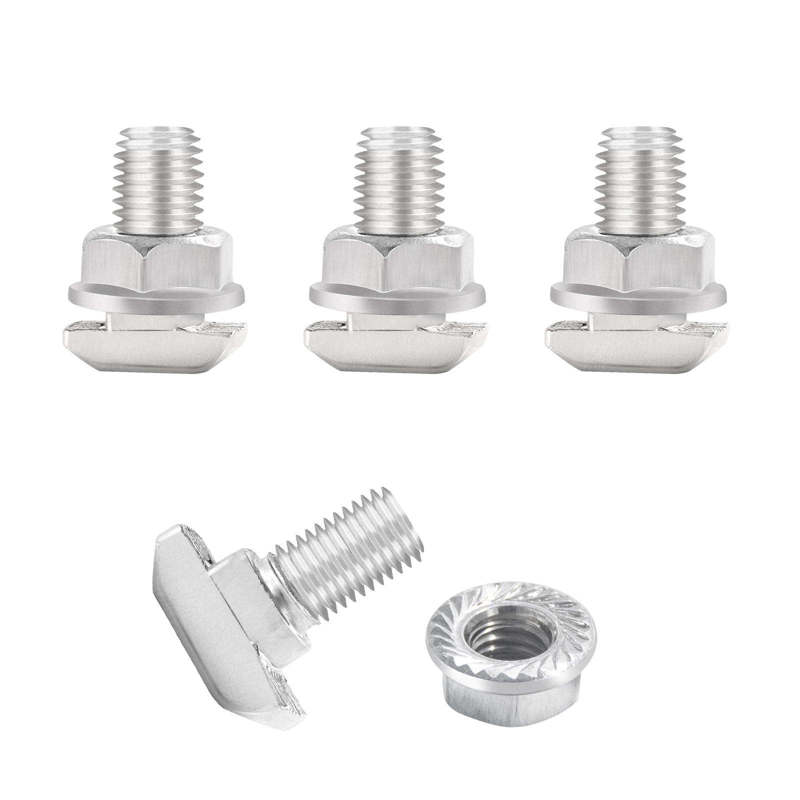 10Pcs T-Nuts Screw Hex Nuts Bolt Replacement Set Accessories M5x16mm