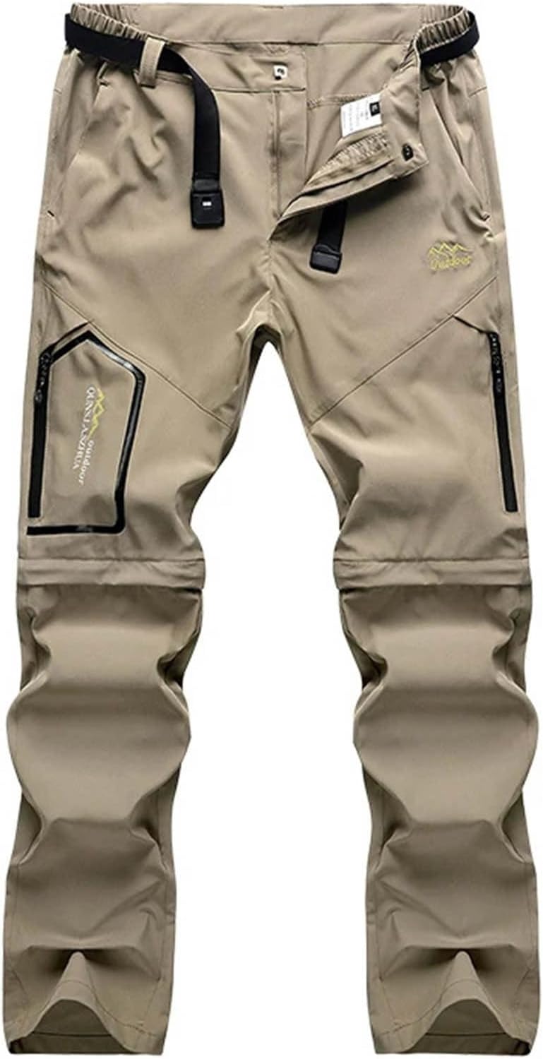 Men's Walking Windproof Cargo Pants Breathable Camping Quick Drying Trousers Outdoor Convertible Hiking Short Pants