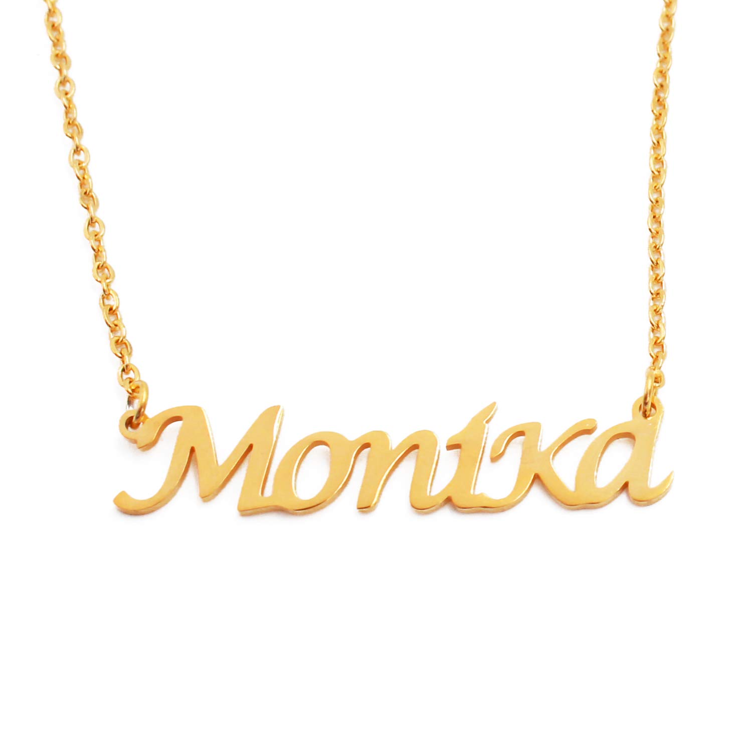 KiguMonika Personalized Name Necklace Adjustable Chain - 18ct Gold Plated Packaging