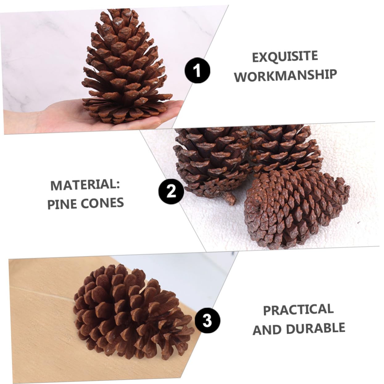 Ornamenti Decorativi in Pigne di Abete per Decorazioni Natalizie 6 Pezzi, Decorazioni Naturali per Casa, Pigne dallo Stile Campagnolo per Arredamento Esterno