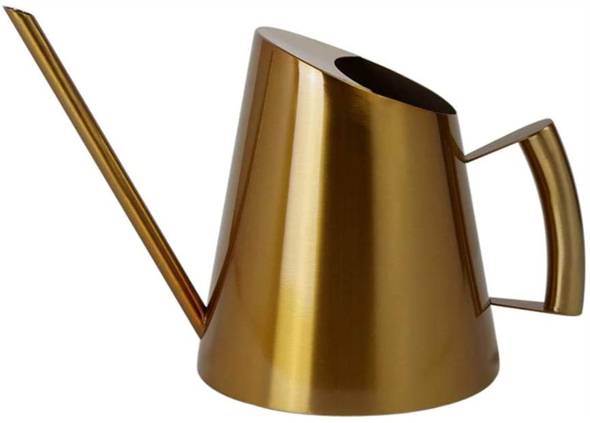 Regadera de 900 ml, color bronce vintage, con agua de boca larga, para plantas pequeñas, oficina, jardín, conveniencia (color dorado, tamaño: S)