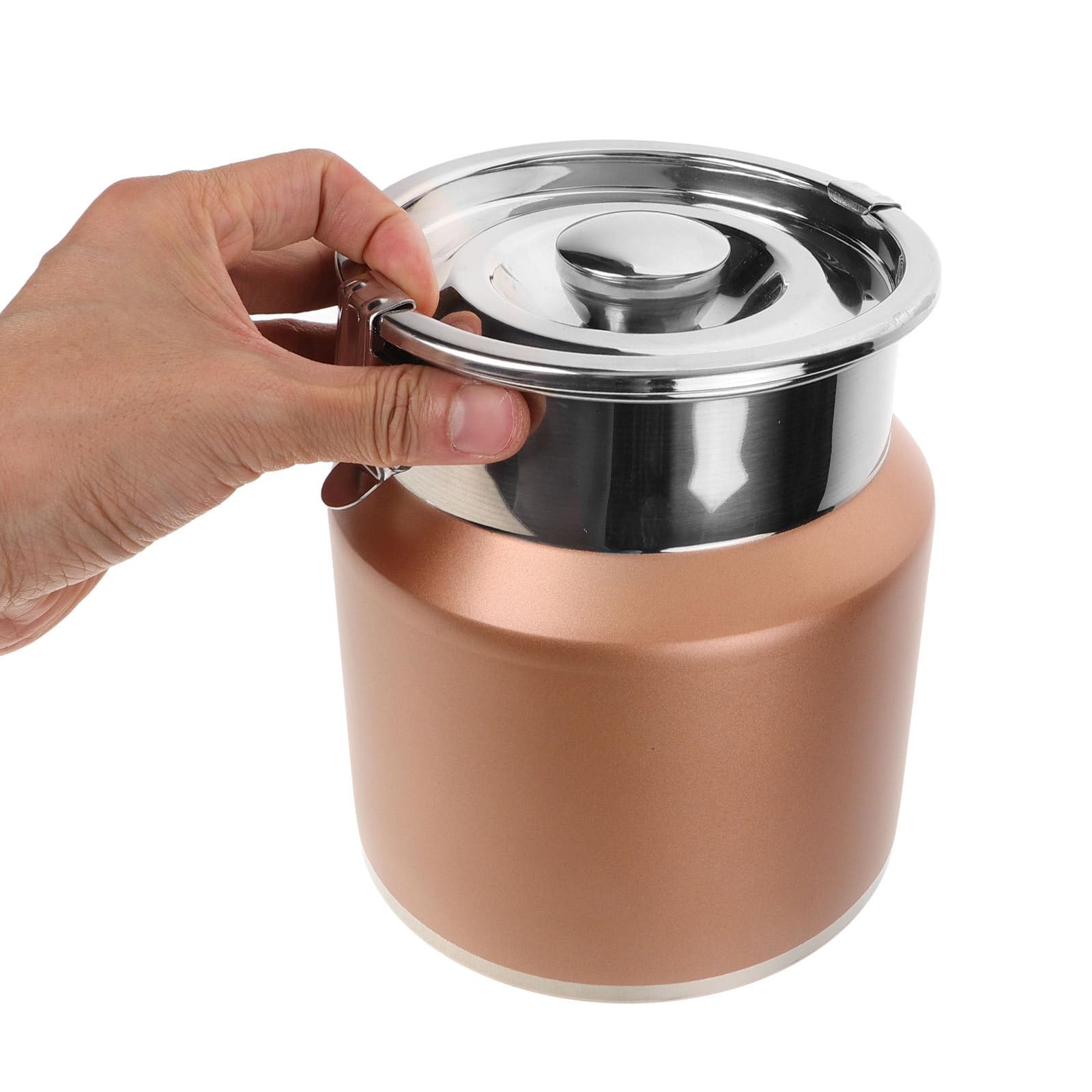 Hemobllo Jarra de Leche de Acero Inoxidable con Tapa Hermética para Almacenamiento Múltiple Recipiente Resistente para Cocina Camping y Alimentos Secos Color Champán