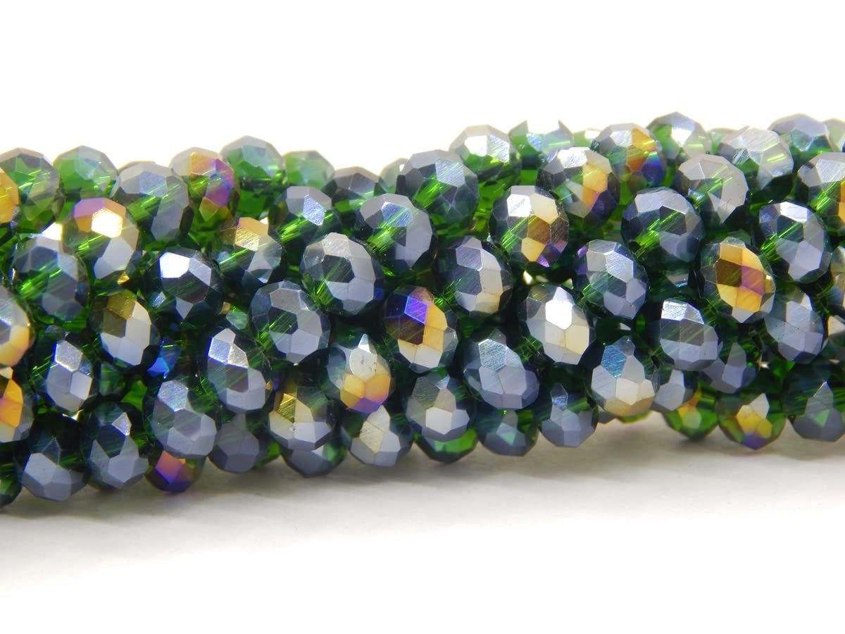 Perline Di Cristallo Ceca Boemia 6mm – 85 Pezzi Rondelle Sfaccettate – Vetro Blu Cobalto – Per Gioielli Fai Da Te, Bracciali, Collane